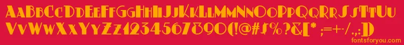 Dustyrosenf Font – Orange Fonts on Red Background