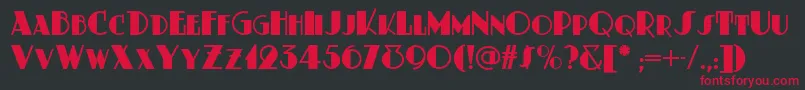 フォントDustyrosenf – 黒い背景に赤い文字
