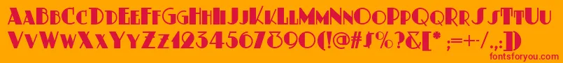 Dustyrosenf Font – Red Fonts on Orange Background