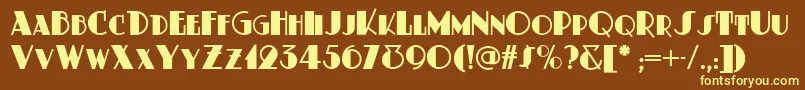 Dustyrosenf Font – Yellow Fonts on Brown Background