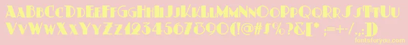 Dustyrosenf Font – Yellow Fonts on Pink Background