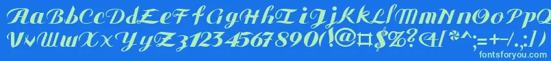 GauRe Font – Green Fonts on Blue Background