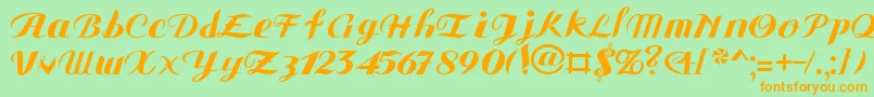 GauRe Font – Orange Fonts on Green Background