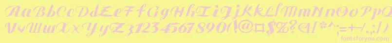 GauRe Font – Pink Fonts on Yellow Background