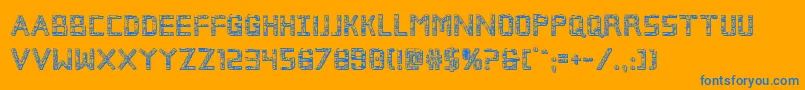 Brokencyborg3D Font – Blue Fonts on Orange Background