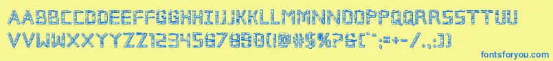 fuente Brokencyborg3D – Fuentes Azules Sobre Fondo Amarillo