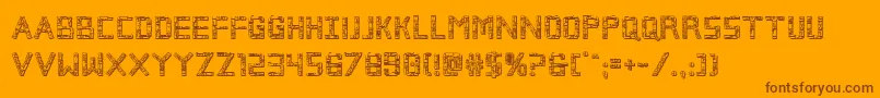 Brokencyborg3D Font – Brown Fonts on Orange Background