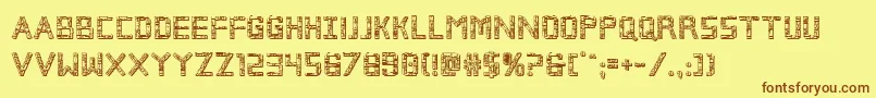 Brokencyborg3D Font – Brown Fonts on Yellow Background
