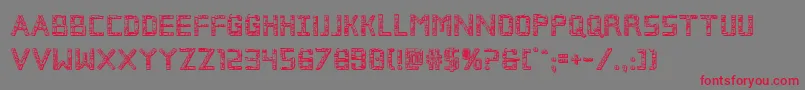 Fonte Brokencyborg3D – fontes vermelhas em um fundo cinza