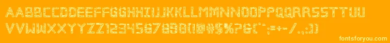 Brokencyborg3D Font – Yellow Fonts on Orange Background