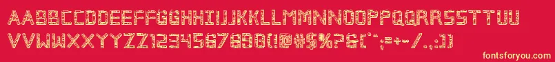 Brokencyborg3D Font – Yellow Fonts on Red Background