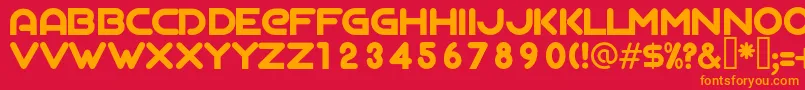 AgalegaRegular-fontti – oranssit fontit punaisella taustalla