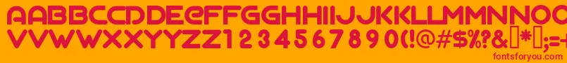 フォントAgalegaRegular – オレンジの背景に赤い文字