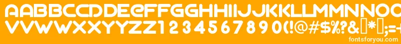 フォントAgalegaRegular – オレンジの背景に白い文字