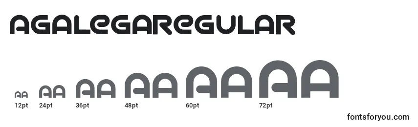 Размеры шрифта AgalegaRegular