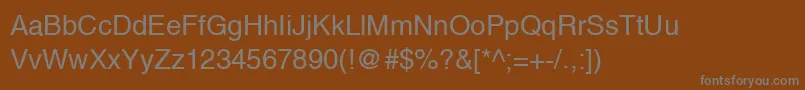 フォントNewzuricaRegular – 茶色の背景に灰色の文字