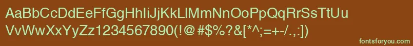NewzuricaRegular-fontti – vihreät fontit ruskealla taustalla