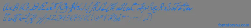 FountainPenFrenzy-Schriftart – Blaue Schriften auf grauem Hintergrund