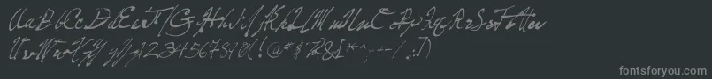 FountainPenFrenzy Font – Gray Fonts on Black Background