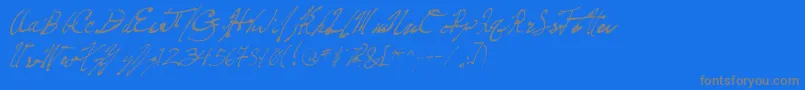FountainPenFrenzy Font – Gray Fonts on Blue Background