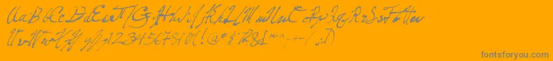 FountainPenFrenzy-Schriftart – Graue Schriften auf orangefarbenem Hintergrund