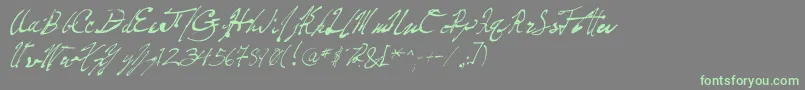 FountainPenFrenzy Font – Green Fonts on Gray Background