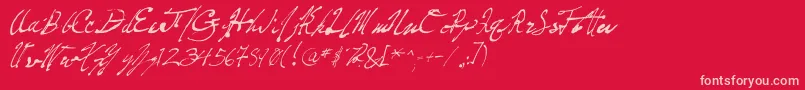 FountainPenFrenzy Font – Pink Fonts on Red Background