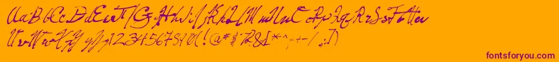 FountainPenFrenzy Font – Purple Fonts on Orange Background