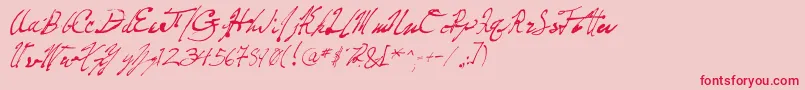 fuente FountainPenFrenzy – Fuentes Rojas Sobre Fondo Rosa