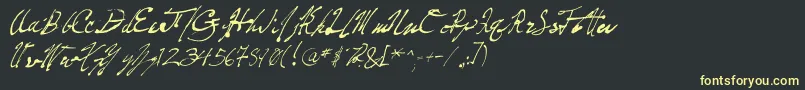 FountainPenFrenzy Font – Yellow Fonts on Black Background