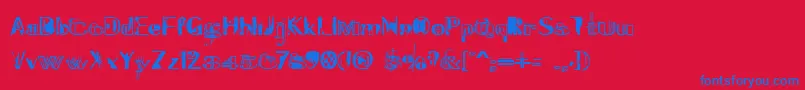フォントExperitypo5 – 赤い背景に青い文字
