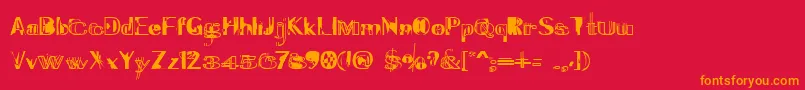 Experitypo5 Font – Orange Fonts on Red Background