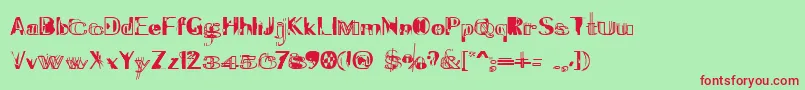 Experitypo5 Font – Red Fonts on Green Background