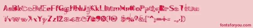 Experitypo5-Schriftart – Rote Schriften auf rosa Hintergrund