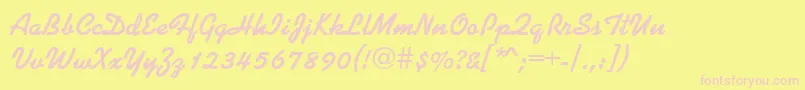 KaplanbRegular Font – Pink Fonts on Yellow Background