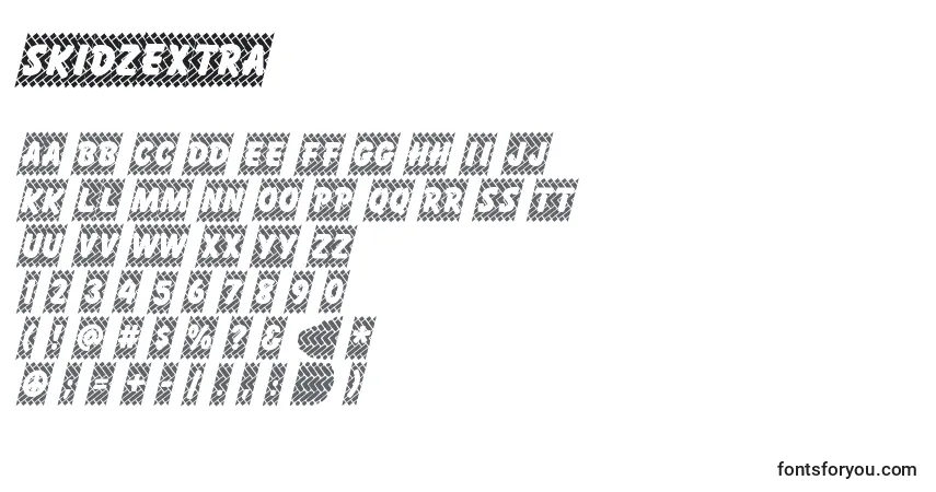 A fonte Skidzextra – alfabeto, números, caracteres especiais