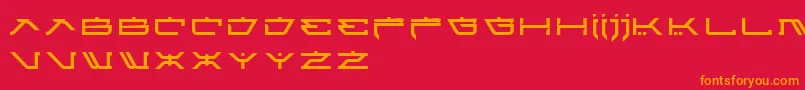 フォントAtariKids – 赤い背景にオレンジの文字