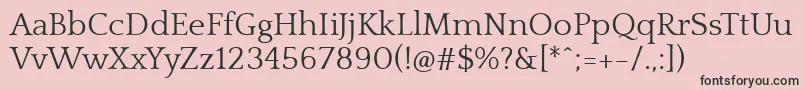 QuattrocentoRegular Font – Black Fonts on Pink Background