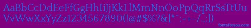 QuattrocentoRegular Font – Blue Fonts on Purple Background
