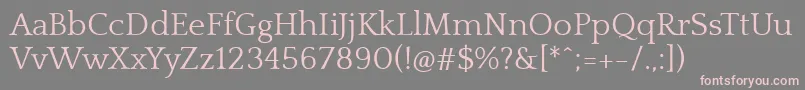 QuattrocentoRegular Font – Pink Fonts on Gray Background