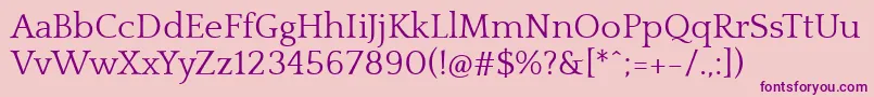 QuattrocentoRegular Font – Purple Fonts on Pink Background