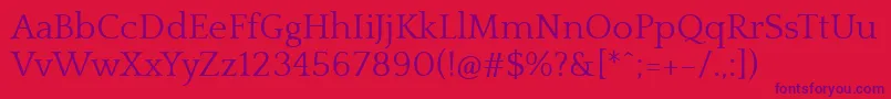 QuattrocentoRegular Font – Purple Fonts on Red Background