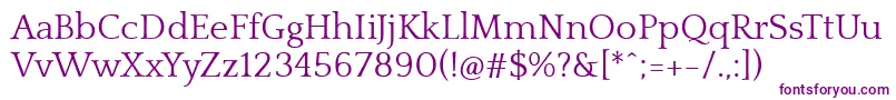 Шрифт QuattrocentoRegular – фиолетовые шрифты на белом фоне