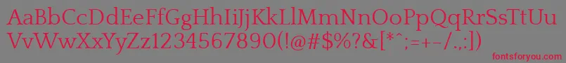 QuattrocentoRegular Font – Red Fonts on Gray Background