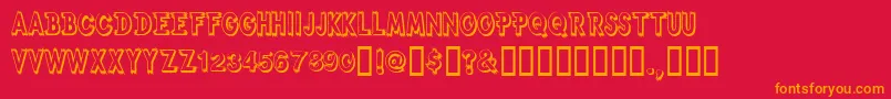 Weird Font – Orange Fonts on Red Background