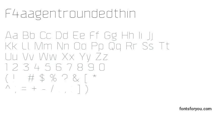 F4aagentroundedthinフォント–アルファベット、数字、特殊文字