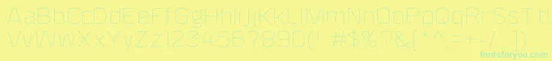 F4aagentroundedthin-Schriftart – Grüne Schriften auf gelbem Hintergrund