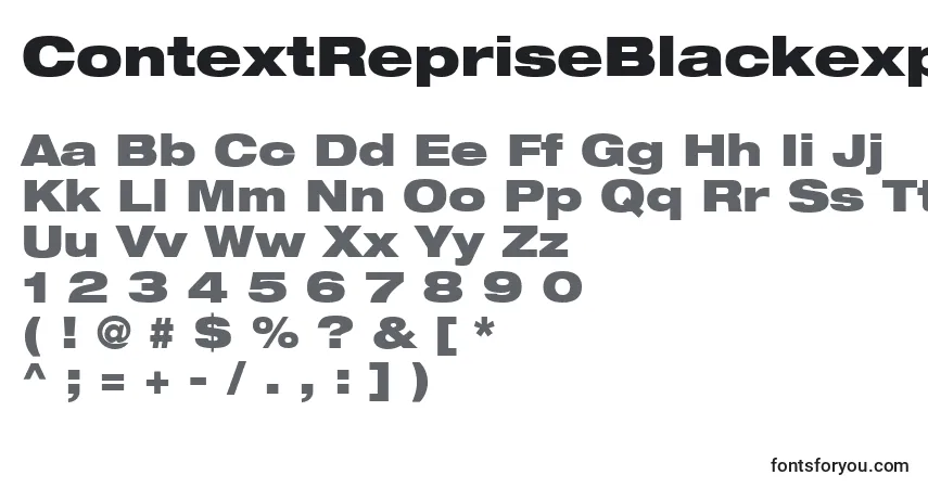 Czcionka ContextRepriseBlackexpSsiBold – alfabet, cyfry, specjalne znaki