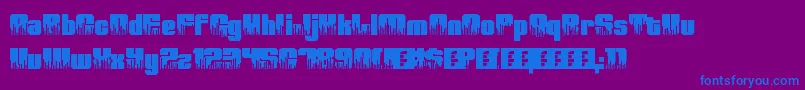 HighVolume0-fontti – siniset fontit violetilla taustalla