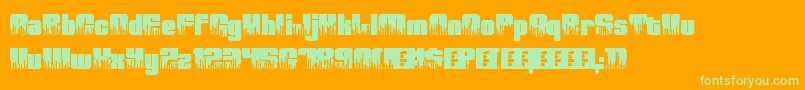フォントHighVolume0 – オレンジの背景に緑のフォント
